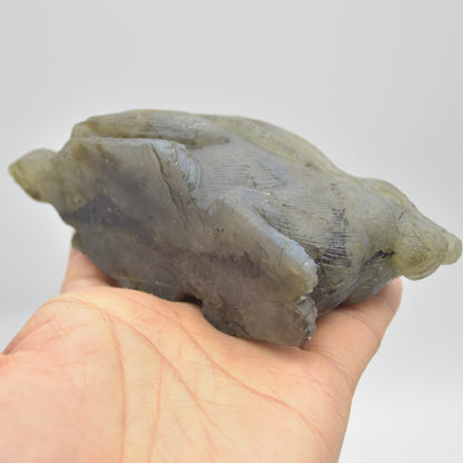 Labradorite Carved Rabbit - 12cm - 449 grams #07