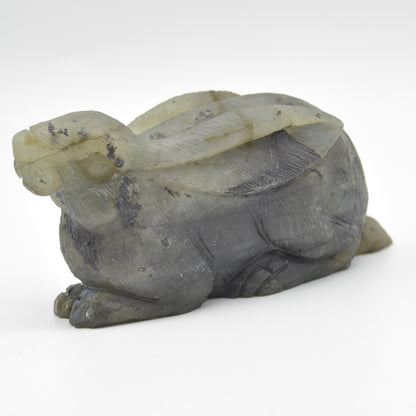 Labradorite Carved Rabbit - 12cm - 449 grams #07