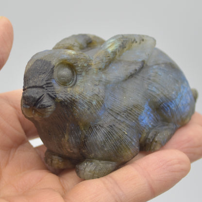Labradorite Carved Rabbit - 9cm - 194 grams #08