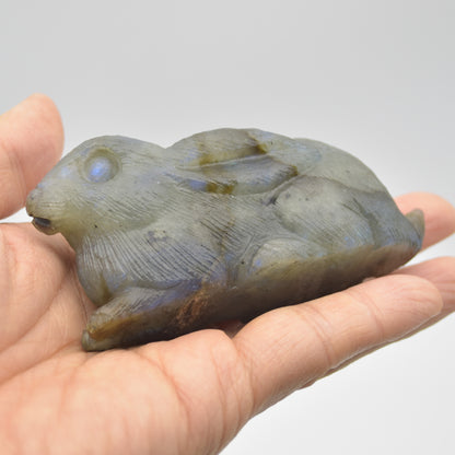 Labradorite Carved Rabbit - 9cm - 163 grams #09