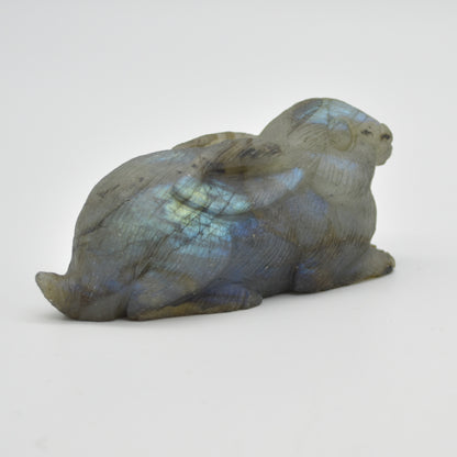 Labradorite Carved Rabbit - 9cm - 163 grams #09