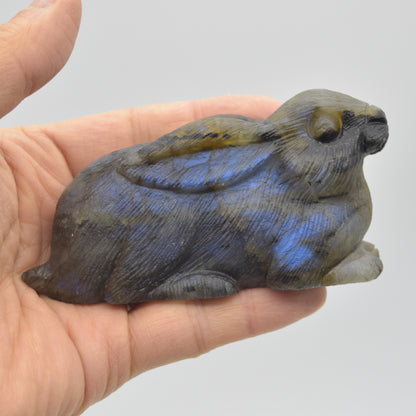 Labradorite Carved Rabbit - 9.5cm - 202 grams #10