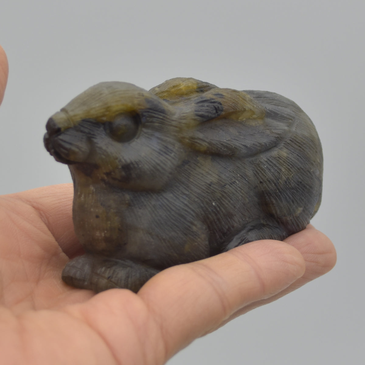 Labradorite Carved Rabbit - 9.5cm - 202 grams #10
