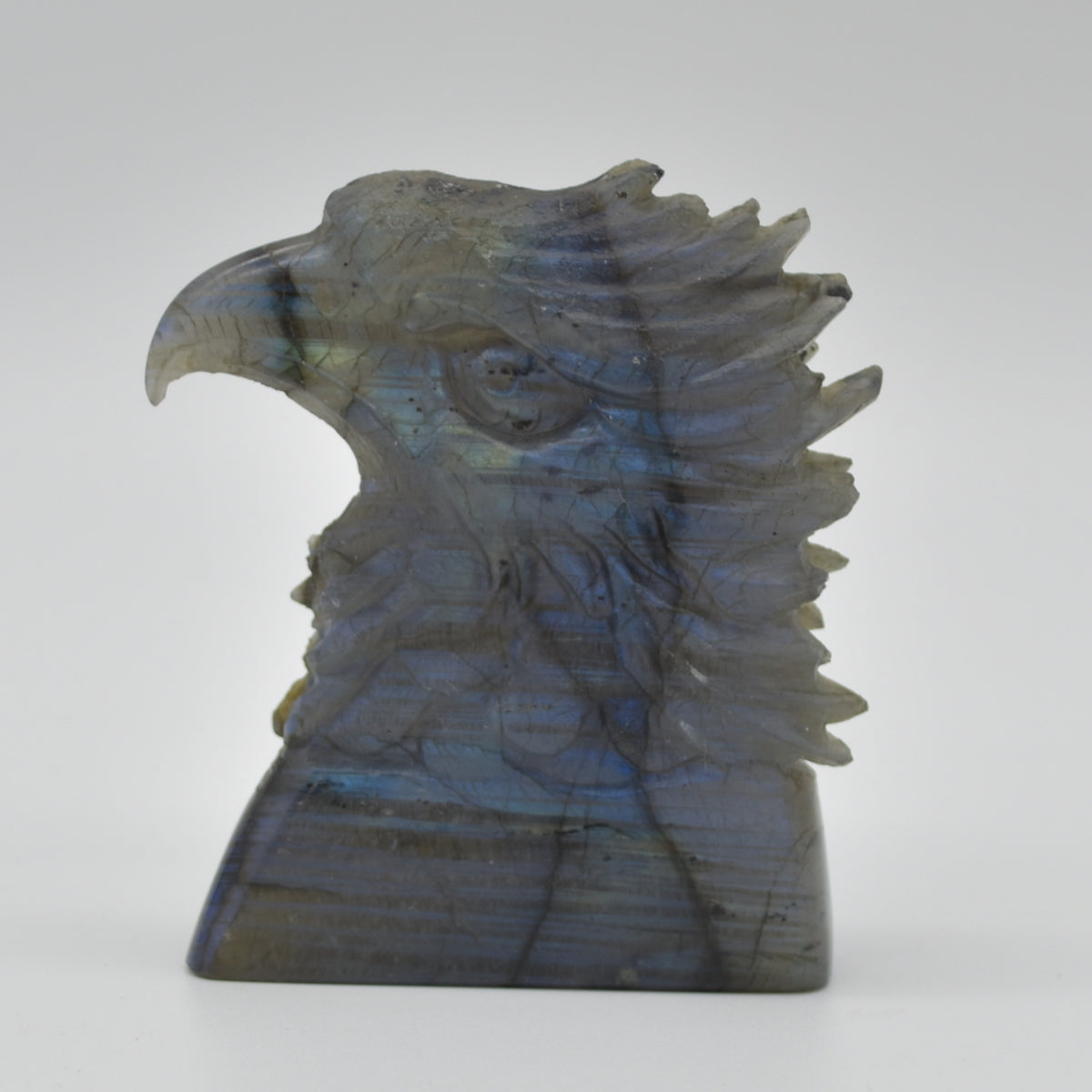 Labradorite Flat Crystal Eagle Head - 8cm x 6cm x 2cm - 154 grams # 01