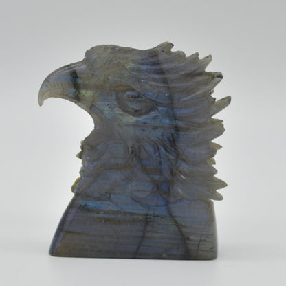 Labradorite Flat Crystal Eagle Head - 8cm x 6cm x 2cm - 154 grams # 01