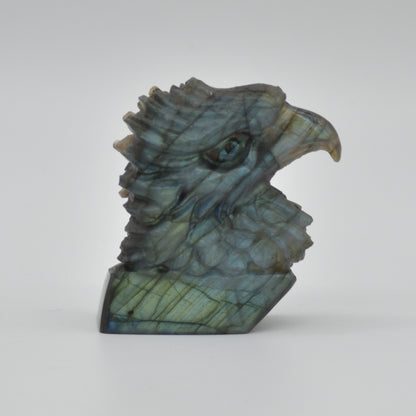 Labradorite Flat Crystal Eagle Head - 5.5cm x 5cm x 2cm - 74 grams # 02
