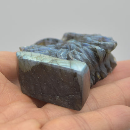 Labradorite Flat Crystal Eagle Head - 5.5cm x 5cm x 2cm - 74 grams # 02