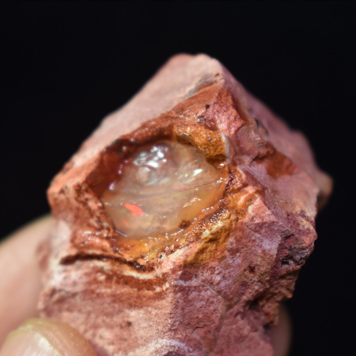 Mexican Rough Raw Contraluz Fire Opal in Matrix Specimen Stone - 146ct #02