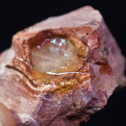 Mexican Rough Raw Contraluz Fire Opal in Matrix Specimen Stone - 146ct #02