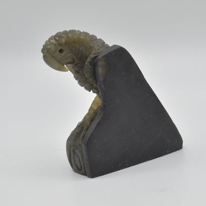 Labradorite Crystal Parrot on Branch - Part Carved - 8cm x 7cm x 3.5cm - 205 grams #05