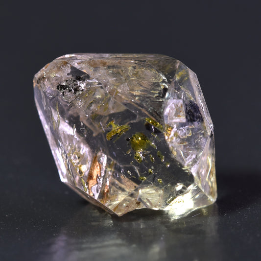 Golden Enhydro Petroleum Oil Diamond Quartz UV Fluorescent with Moving Bubble from Pakistan - 6.8ct #04