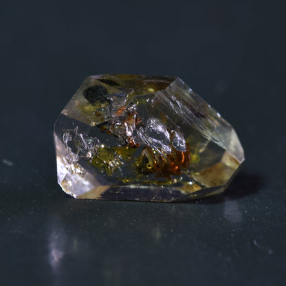 Golden Enhydro Petroleum Oil Diamond Quartz UV Fluorescent with Moving Bubble from Pakistan - 2 Count - 6.5ct #14