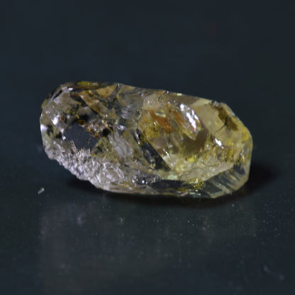 Golden Enhydro Petroleum Oil Diamond Quartz UV Fluorescent with Moving Bubble from Pakistan - 2 Count - 6.5ct #14