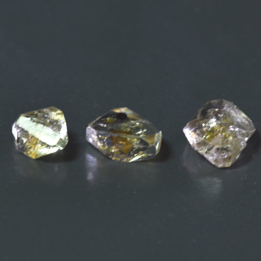 Golden Enhydro Petroleum Oil Diamond Quartz UV Fluorescent with Moving Bubble from Pakistan - 3 Count - 5.7ct #15