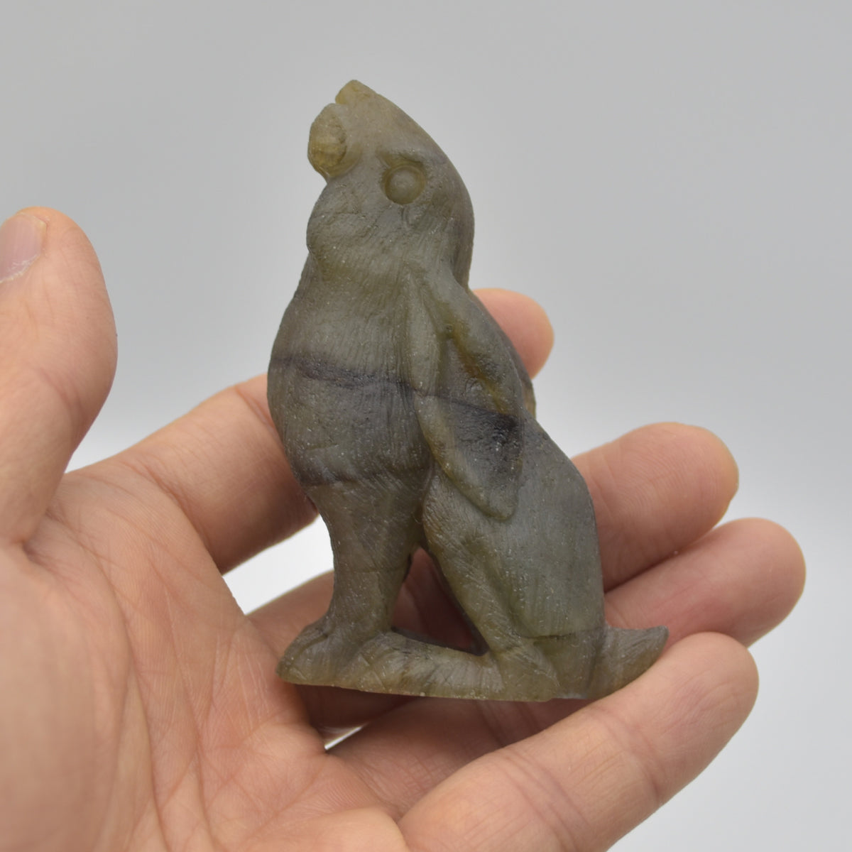 Labradorite Crystal Rabbit Hare - 7.5cm x 4.5cm x 2.5cm - 80 grams #01