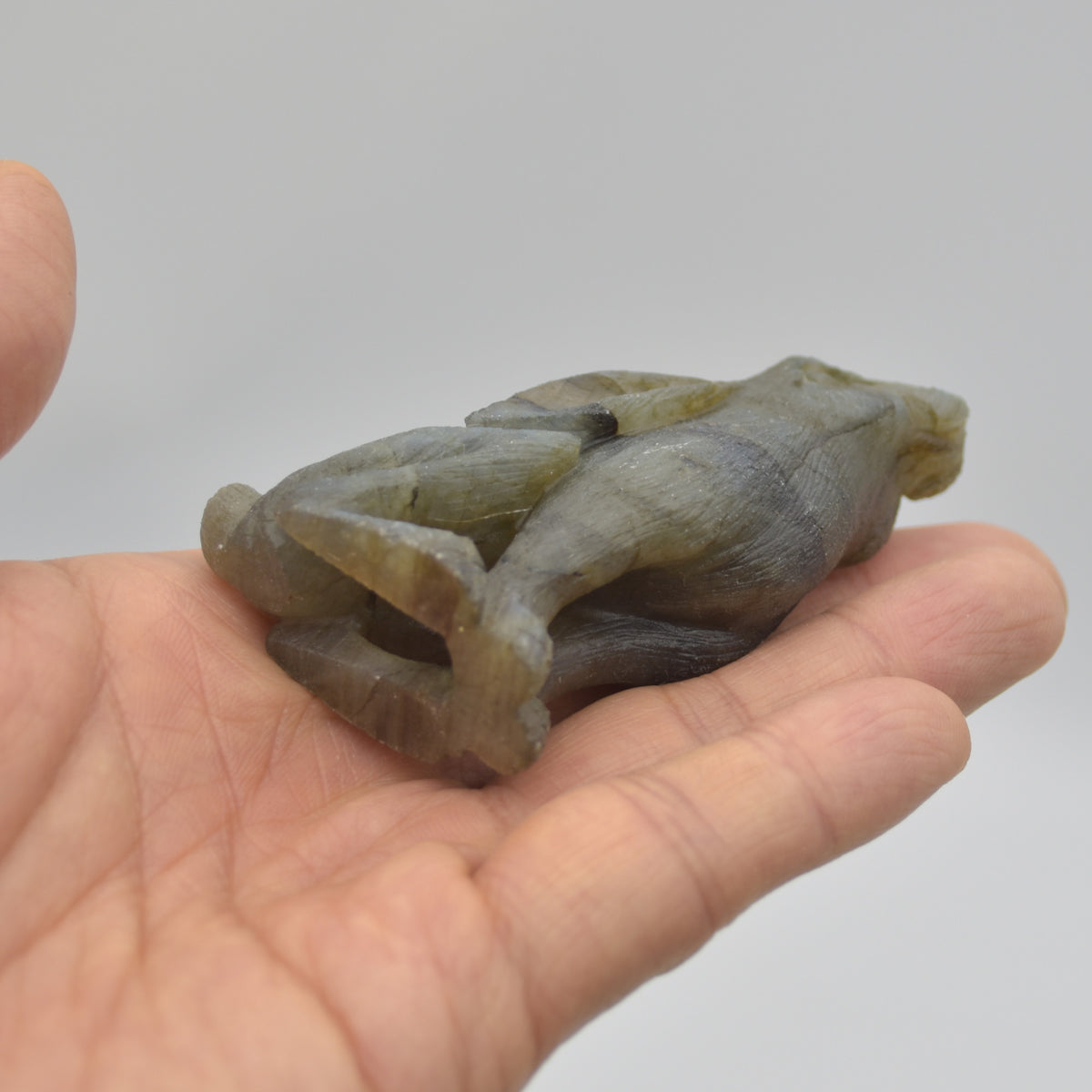 Labradorite Crystal Rabbit Hare - 7.5cm x 4.5cm x 2.5cm - 80 grams #01