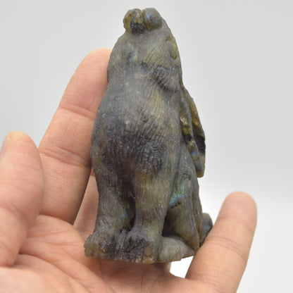 Labradorite Crystal Rabbit Hare - 8cm x 6cm x 3cm - 152 grams #02