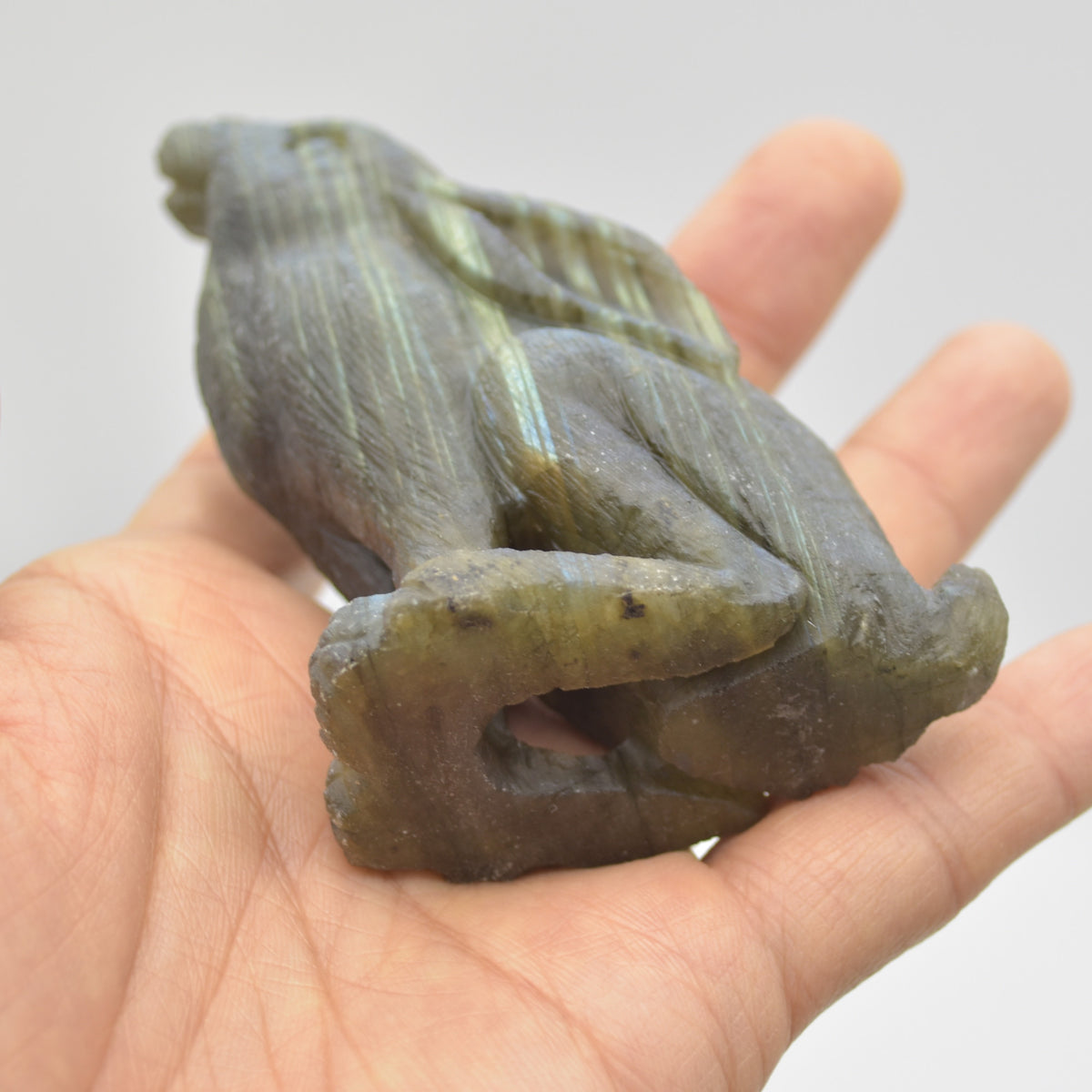 Labradorite Crystal Rabbit Hare - 9.5cm x 6cm x 3.5cm - 185 grams #03