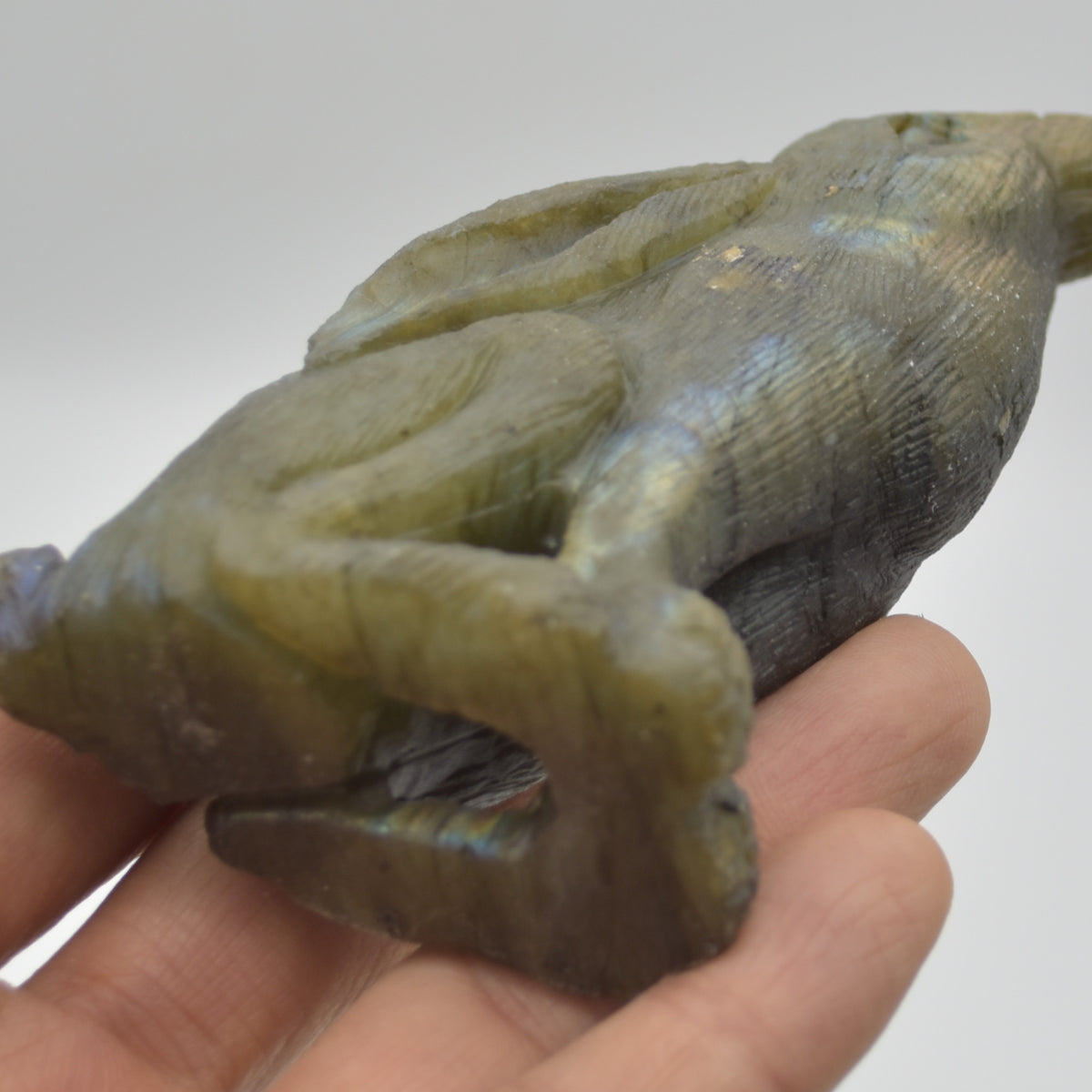 Labradorite Crystal Rabbit Hare - 9.5cm x 6cm x 3.5cm - 185 grams #03