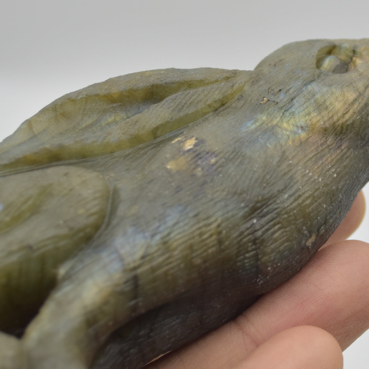 Labradorite Crystal Rabbit Hare - 9.5cm x 6cm x 3.5cm - 185 grams #03