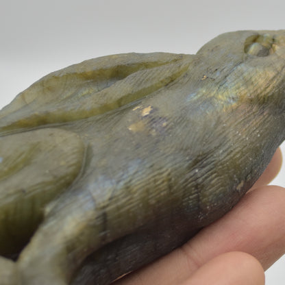 Labradorite Crystal Rabbit Hare - 9.5cm x 6cm x 3.5cm - 185 grams #03