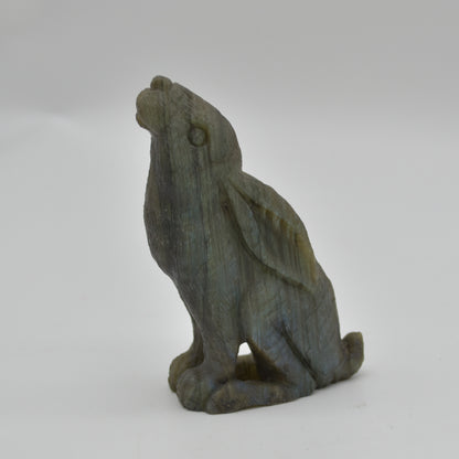 Labradorite Crystal Rabbit Hare - 9.5cm x 6cm x 3.5cm - 185 grams #03