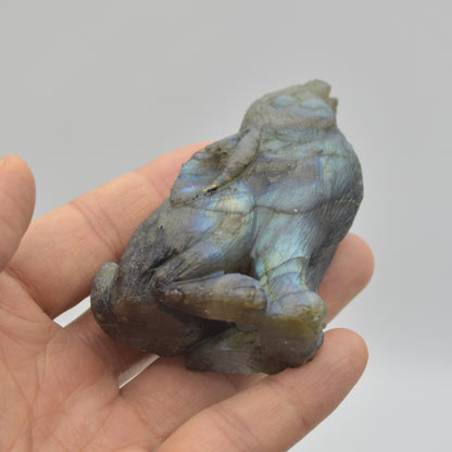 Labradorite Crystal Rabbit Hare - 8cm x 5.5m x 3cm - 133 grams #04