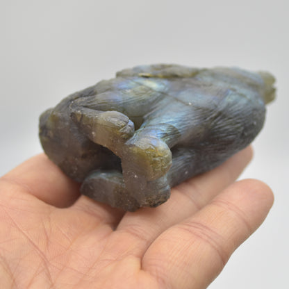 Labradorite Crystal Rabbit Hare - 8cm x 5.5m x 3cm - 133 grams #04