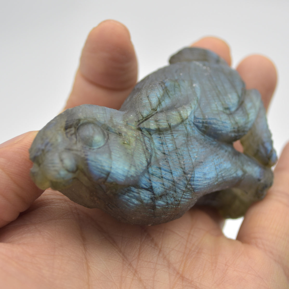 Labradorite Crystal Rabbit Hare - 8cm x 5.5m x 3cm - 133 grams #04