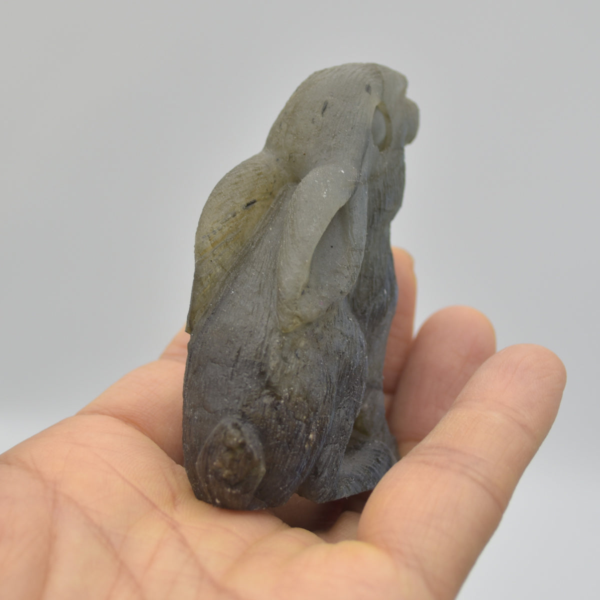 Labradorite Crystal Rabbit Hare - 7cm x 5cm x 2.5cm - 104 grams #05