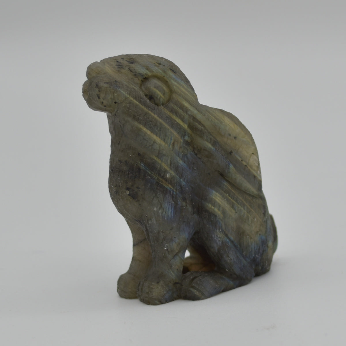 Labradorite Crystal Rabbit Hare - 7cm x 5cm x 2.5cm - 104 grams #05