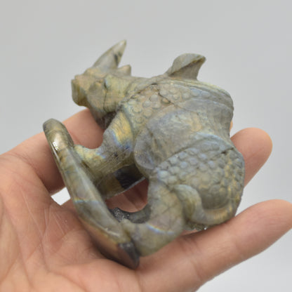 Labradorite Crystal Rhinoceros - 6cm x 10.5cm x 3cm - 176 grams #04