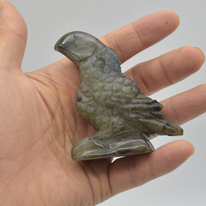 Labradorite Crystal Toucan on Rock - 7cm x 6cm x 3cm - 112 grams #03
