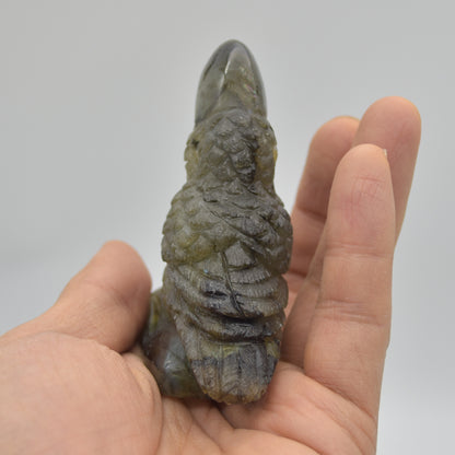 Labradorite Crystal Toucan on Rock - 7cm x 6cm x 3cm - 112 grams #03