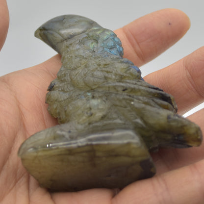 Labradorite Crystal Toucan on Rock - 7cm x 6cm x 3cm - 112 grams #03