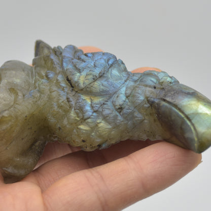 Labradorite Crystal Toucan on Rock - 7cm x 6cm x 3cm - 112 grams #03