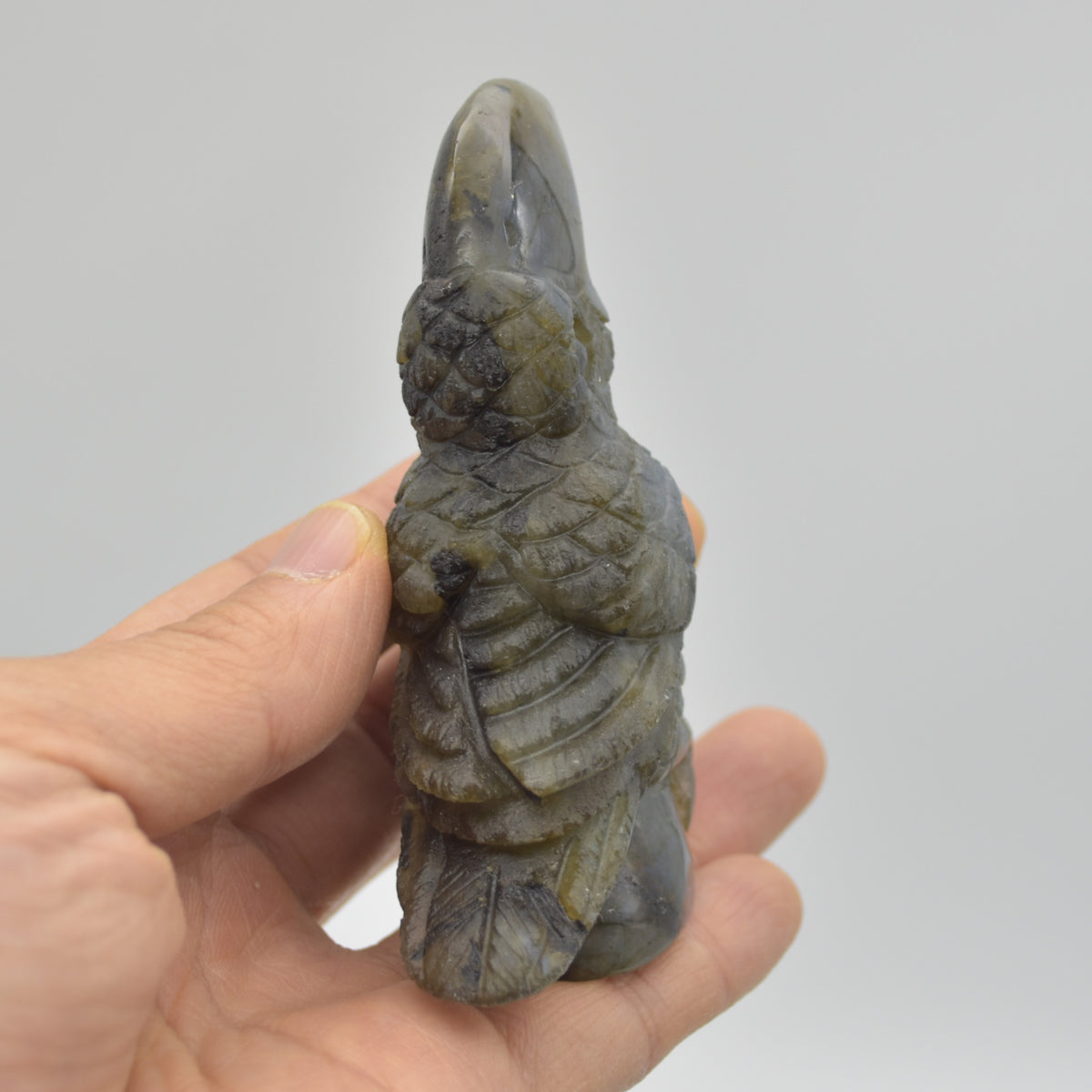 Labradorite Crystal Toucan on Rock - 9cm x 7cm x 3.5cm - 154 grams #05