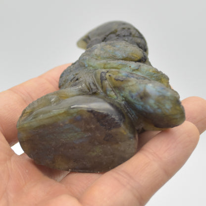 Labradorite Crystal Toucan on Rock - 9cm x 7cm x 3.5cm - 154 grams #05