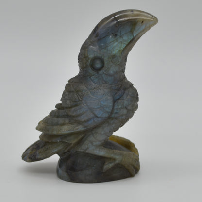 Labradorite Crystal Toucan on Rock - 9cm x 7cm x 3.5cm - 154 grams #05