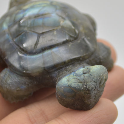 Labradorite Crystal Turtle - 2.5cm x 7.5cm x 5cm x - 83 grams #03