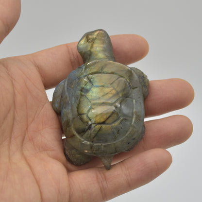 Labradorite Crystal Turtle - 2cm x 7cm x 5cm x - 72 grams #05