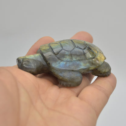 Labradorite Crystal Turtle - 2cm x 7cm x 5cm x - 72 grams #05