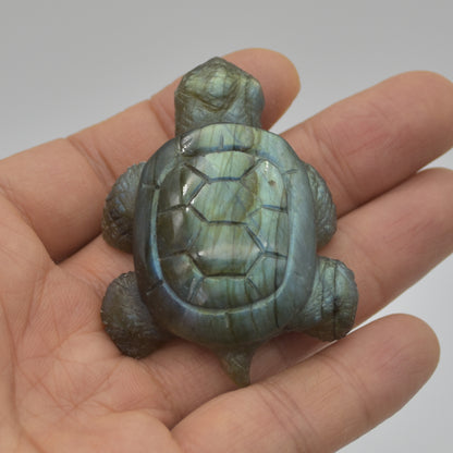 Labradorite Crystal Turtle - 1.7cm x 5.5cm x 4cm x - 40 grams #06