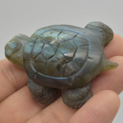 Labradorite Crystal Turtle - 1.7cm x 5.5cm x 4cm x - 40 grams #06
