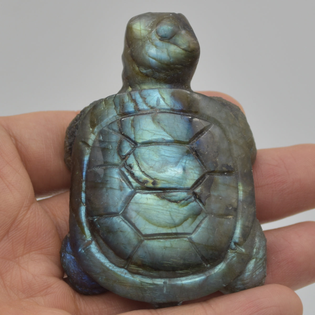 Labradorite Turtle - 2.5cm x 7.5cm x 5cm - 94 grams #07