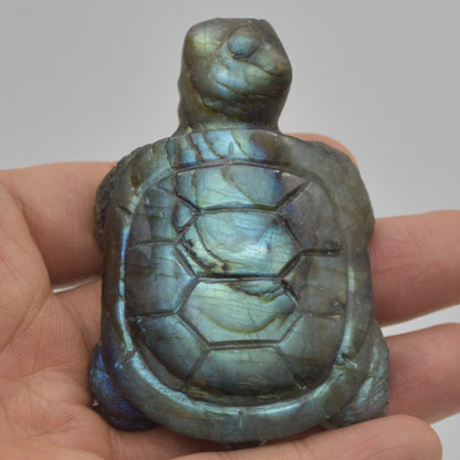 Labradorite Turtle - 2.5cm x 7.5cm x 5cm - 94 grams #07