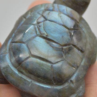 Labradorite Turtle - 2.5cm x 7.5cm x 5cm - 94 grams #07