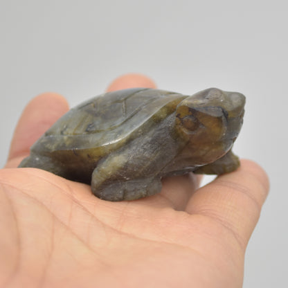 Labradorite Turtle - 2.5cm x 7.5cm x 5cm - 94 grams #07