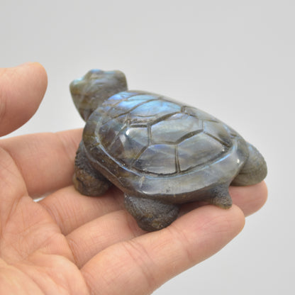 Labradorite Turtle - 2.5cm x 7.5cm x 5cm - 94 grams #07