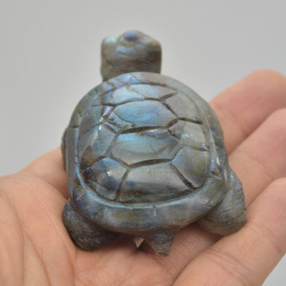 Labradorite Turtle - 2.5cm x 7.5cm x 5cm - 94 grams #07